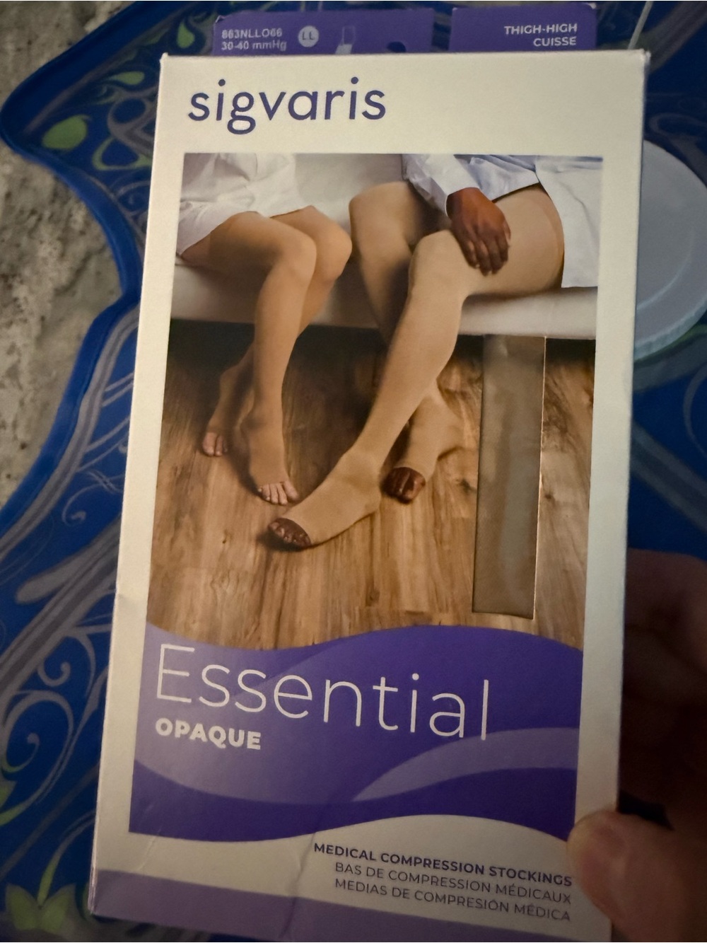 Sigvaris Essential Opaque Compression Thigh-High Stockings - Beige
